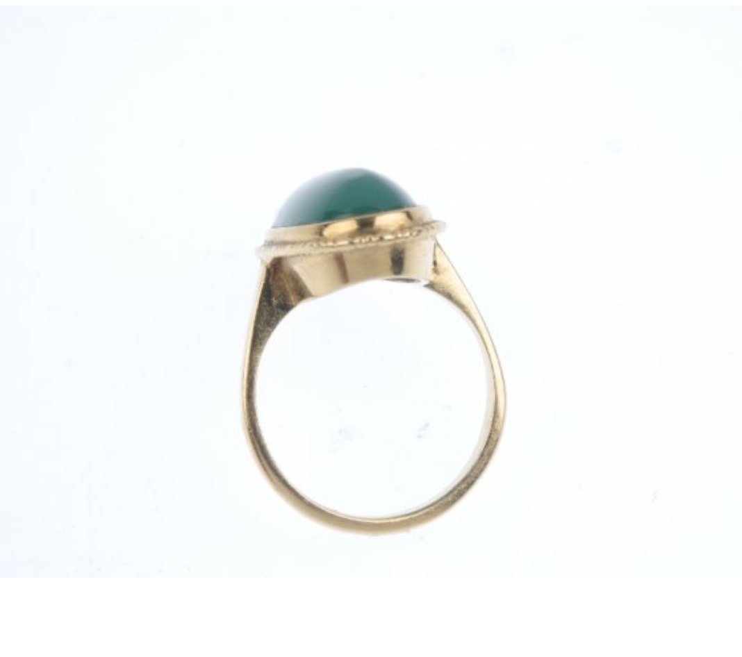 Retro Modern Vintage 9ct Gold Chalcedony Ring