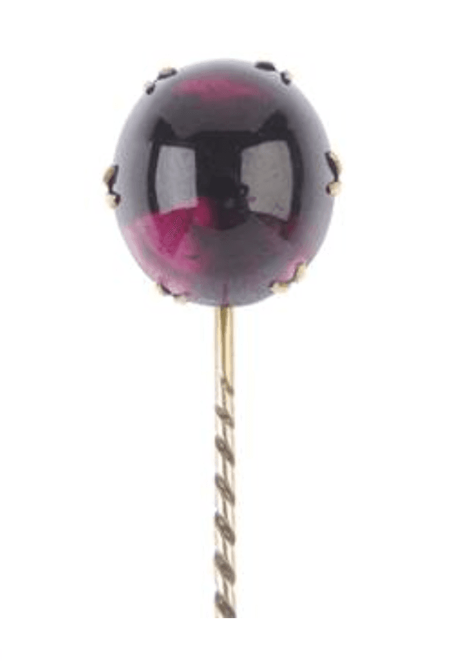 Cabochon Garnet Dragonfly Stick Pin Pendant Conversion (Vintage)