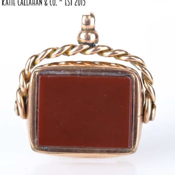 Carnelian And Bloodstone 10kt Yellow Gold Watch Fob (Antique)