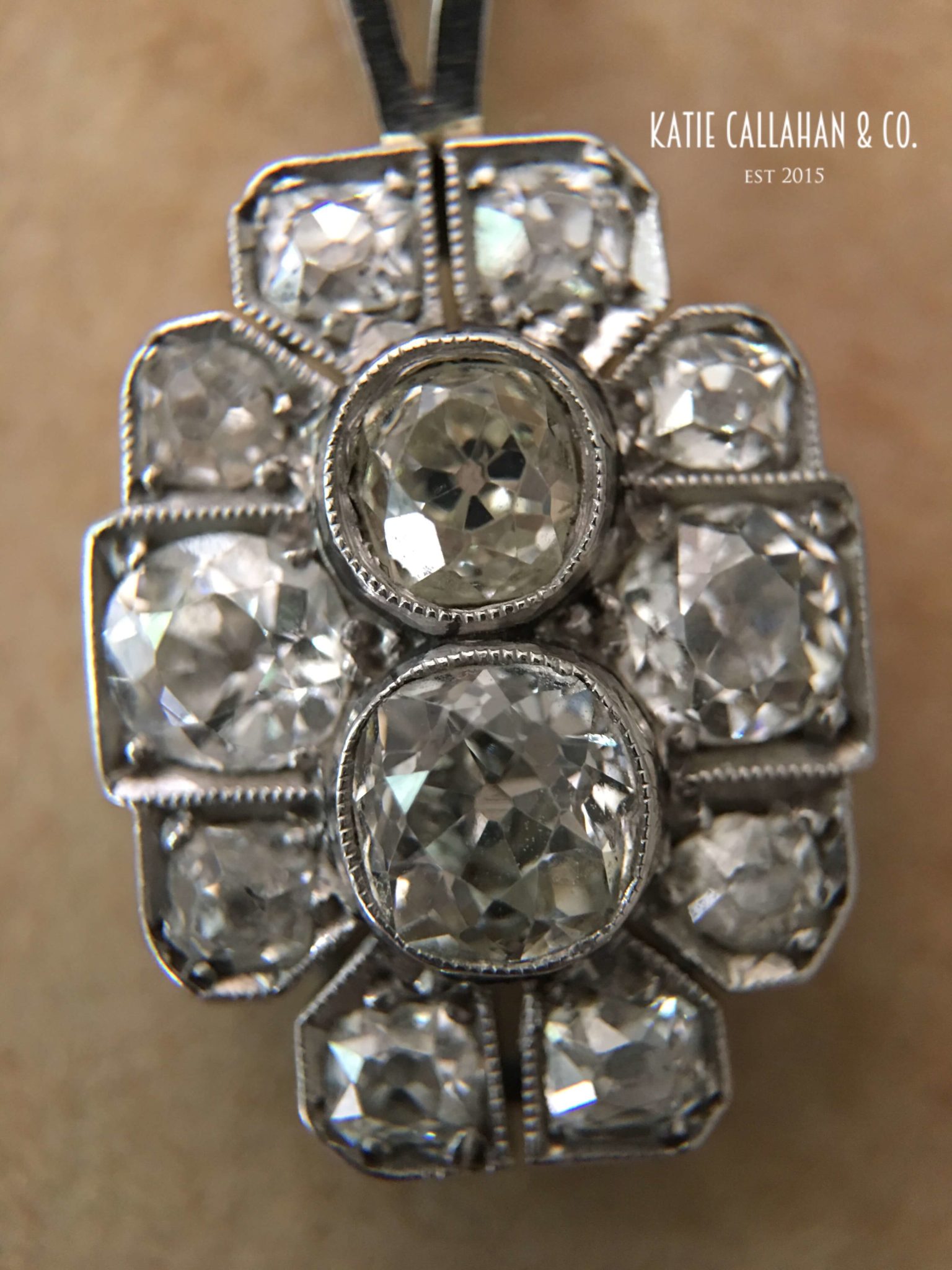 Old European and Old Mine Cut Diamond Pendant (Antique)