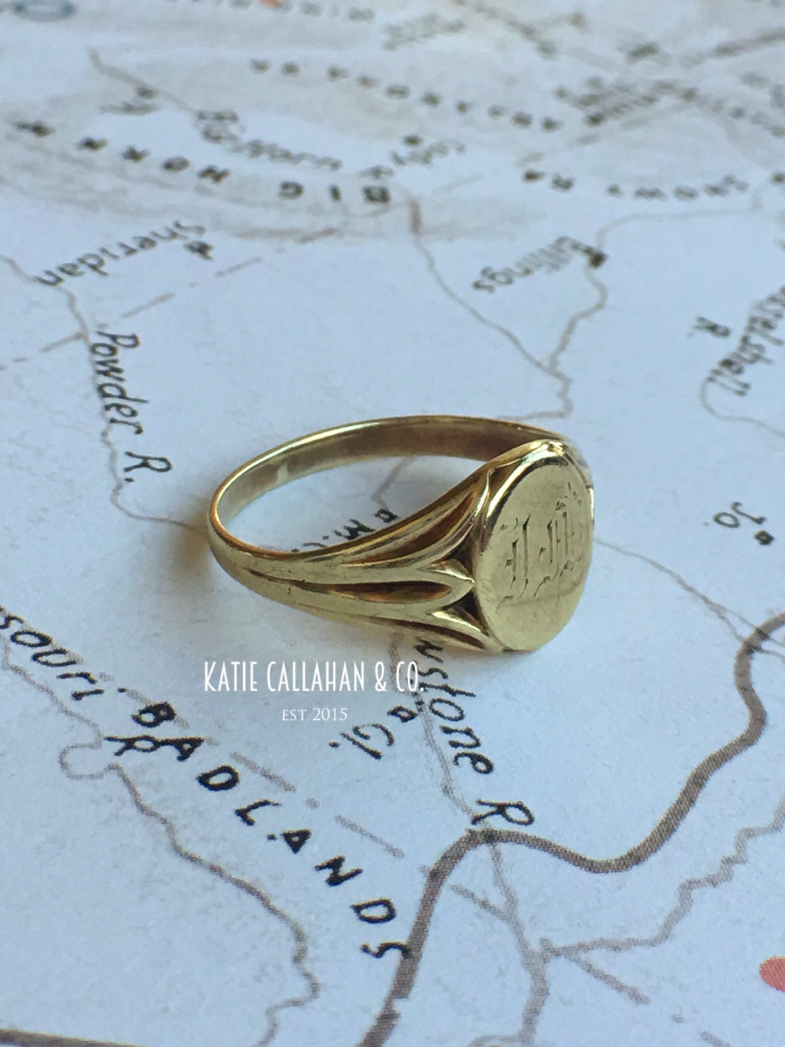 Edwardian 14kt Yellow Gold Signet Ring (Vintage)