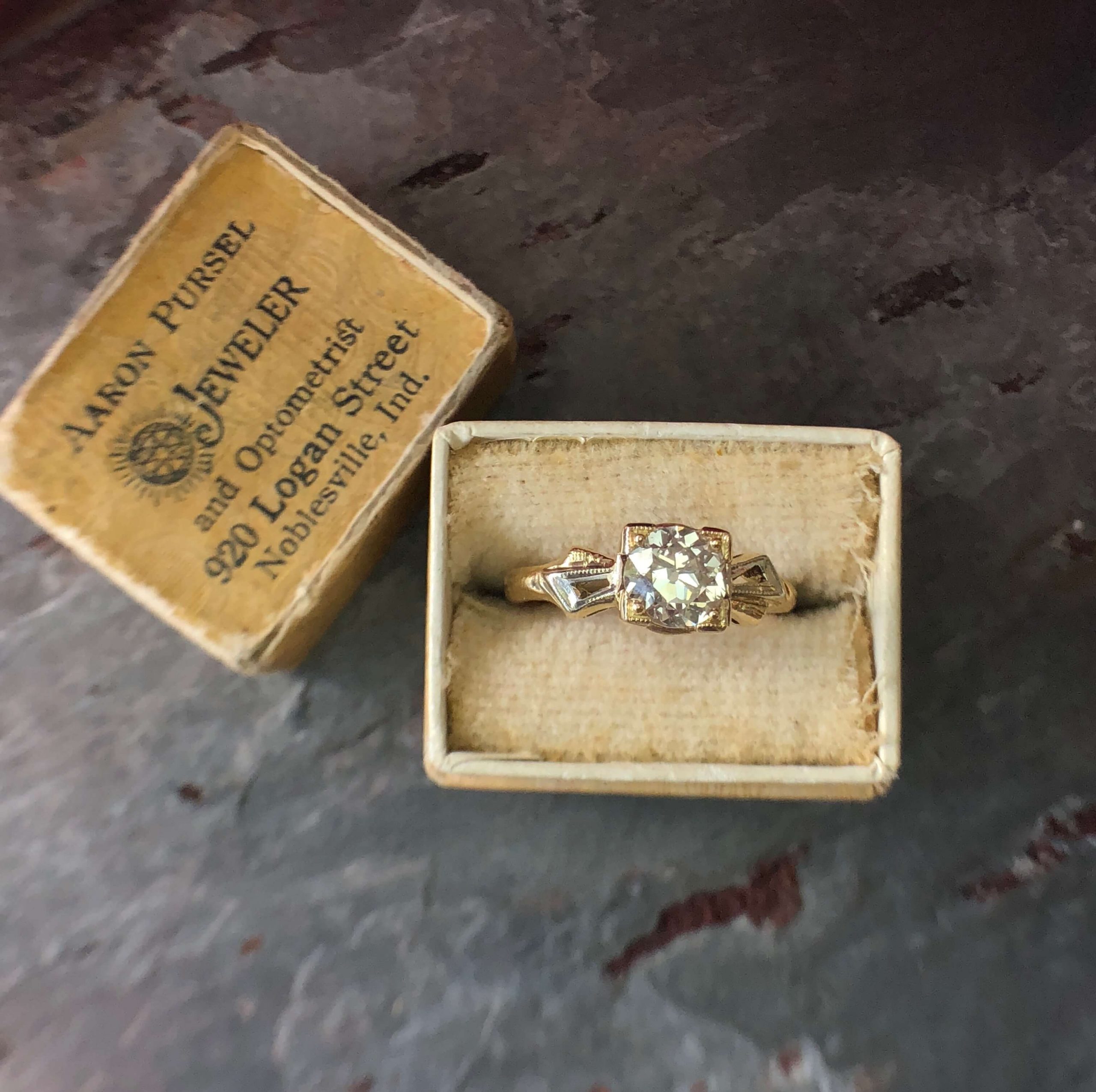 Victorian 14kt Gold Old European Cut Diamond Engagement Ring (Vintage)
