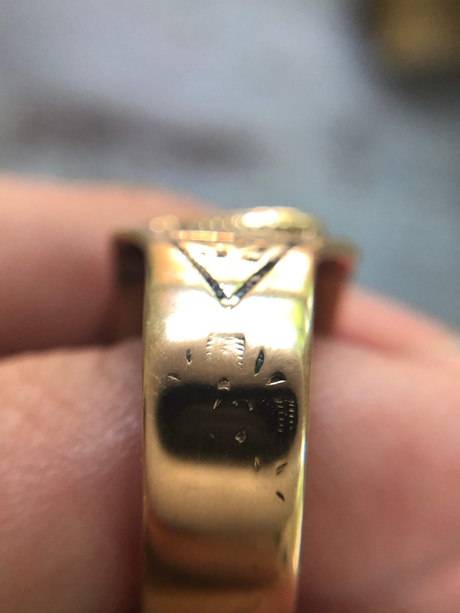 Antique 14kt Yellow Gold Diamond Double Eagle Masonic Ring