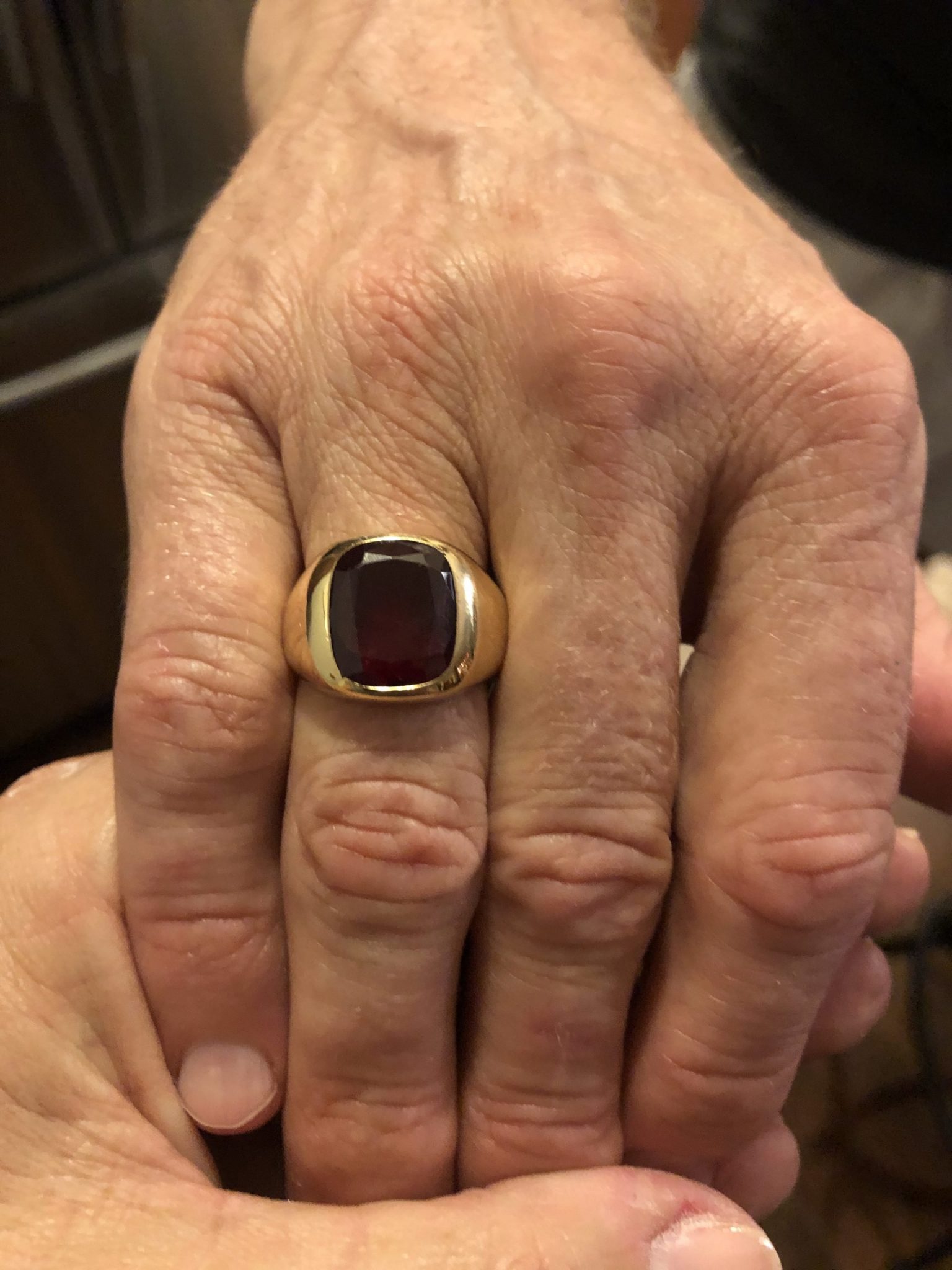 Mid Century Gold Ruby Ring