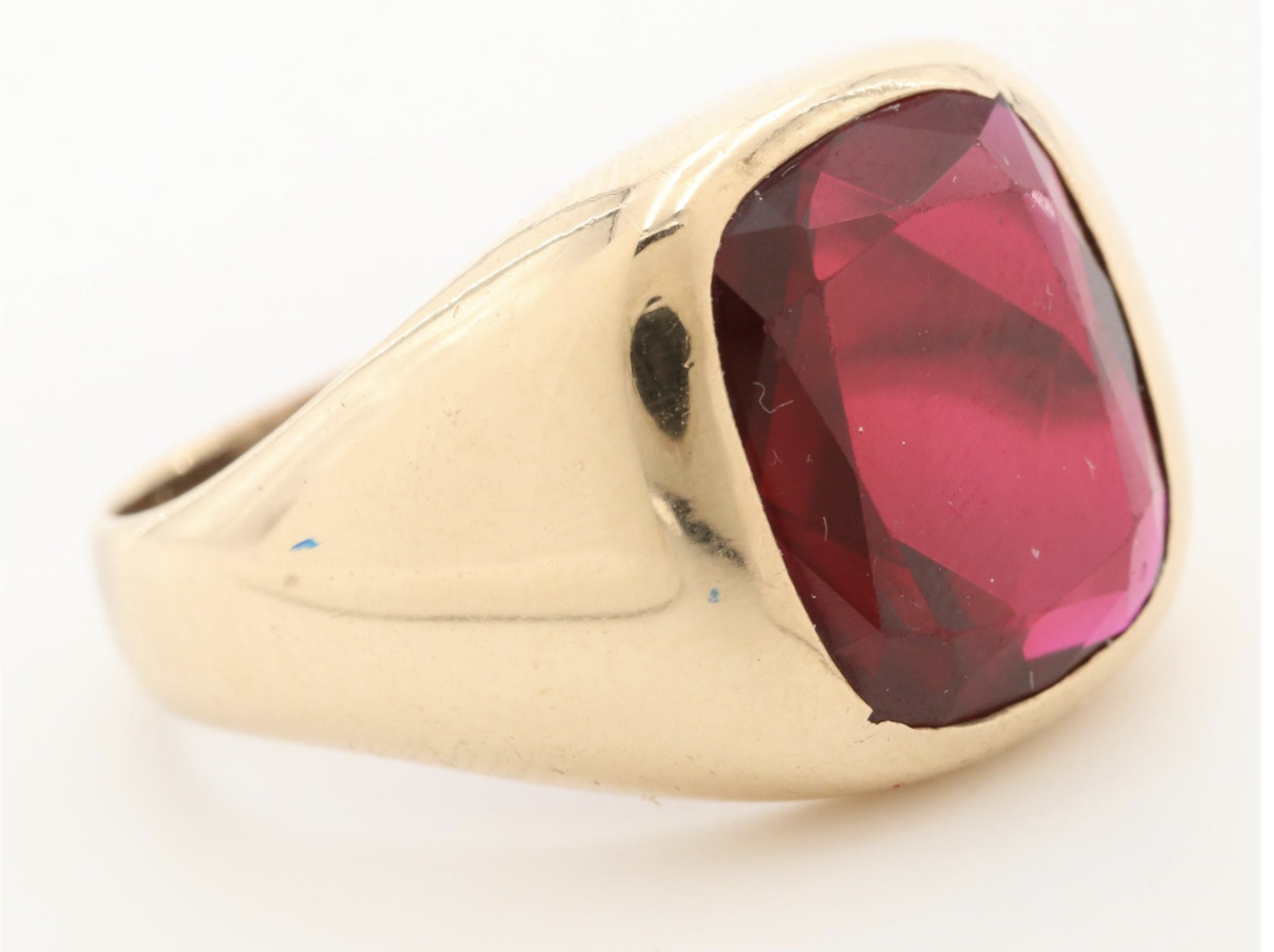 Mid Century Gold Ruby Ring
