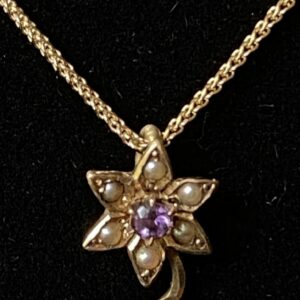 Pearl and Amethyst Flower Pendant