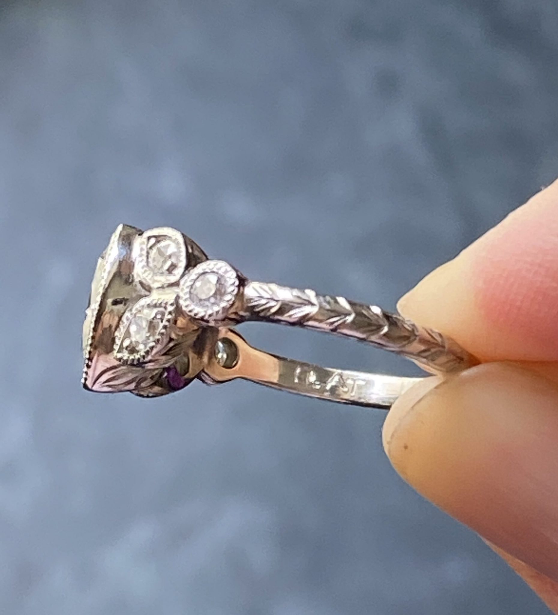 Antique Diamond Ring - Side View