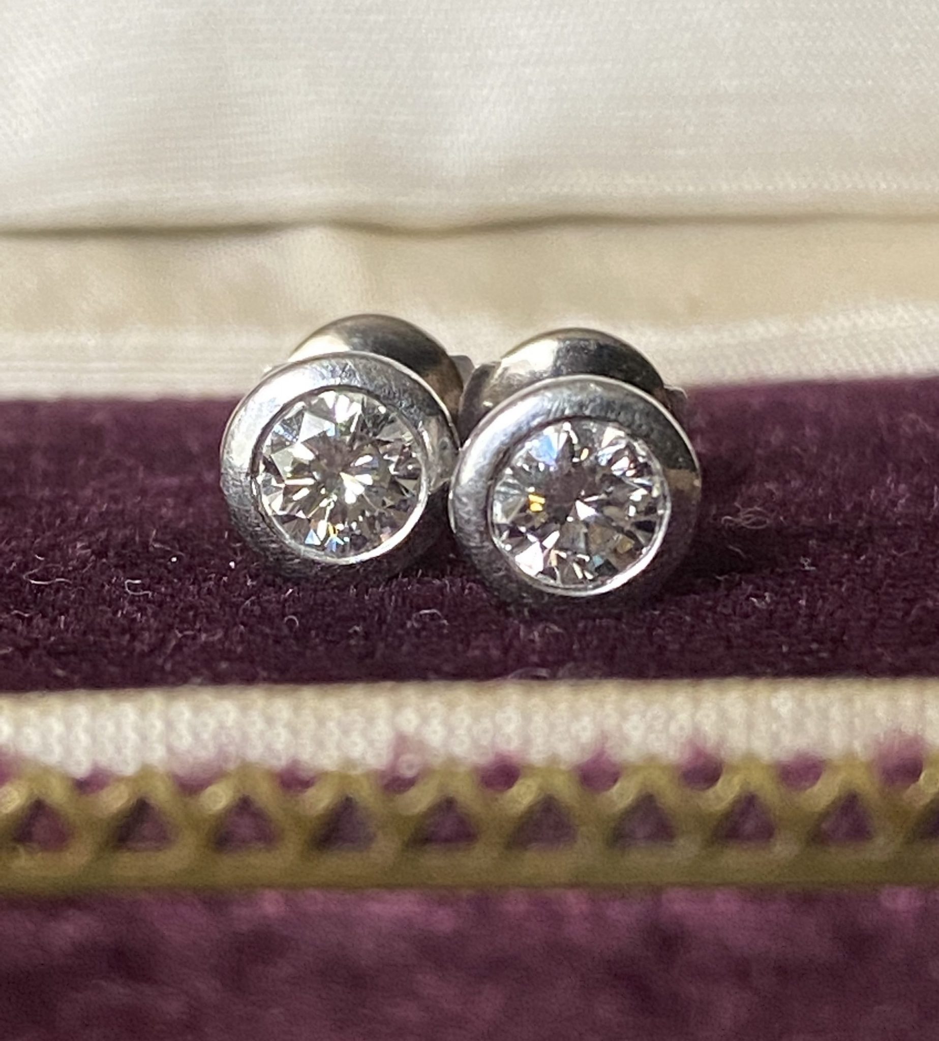 Vintage Diamond Solitaire Earrings