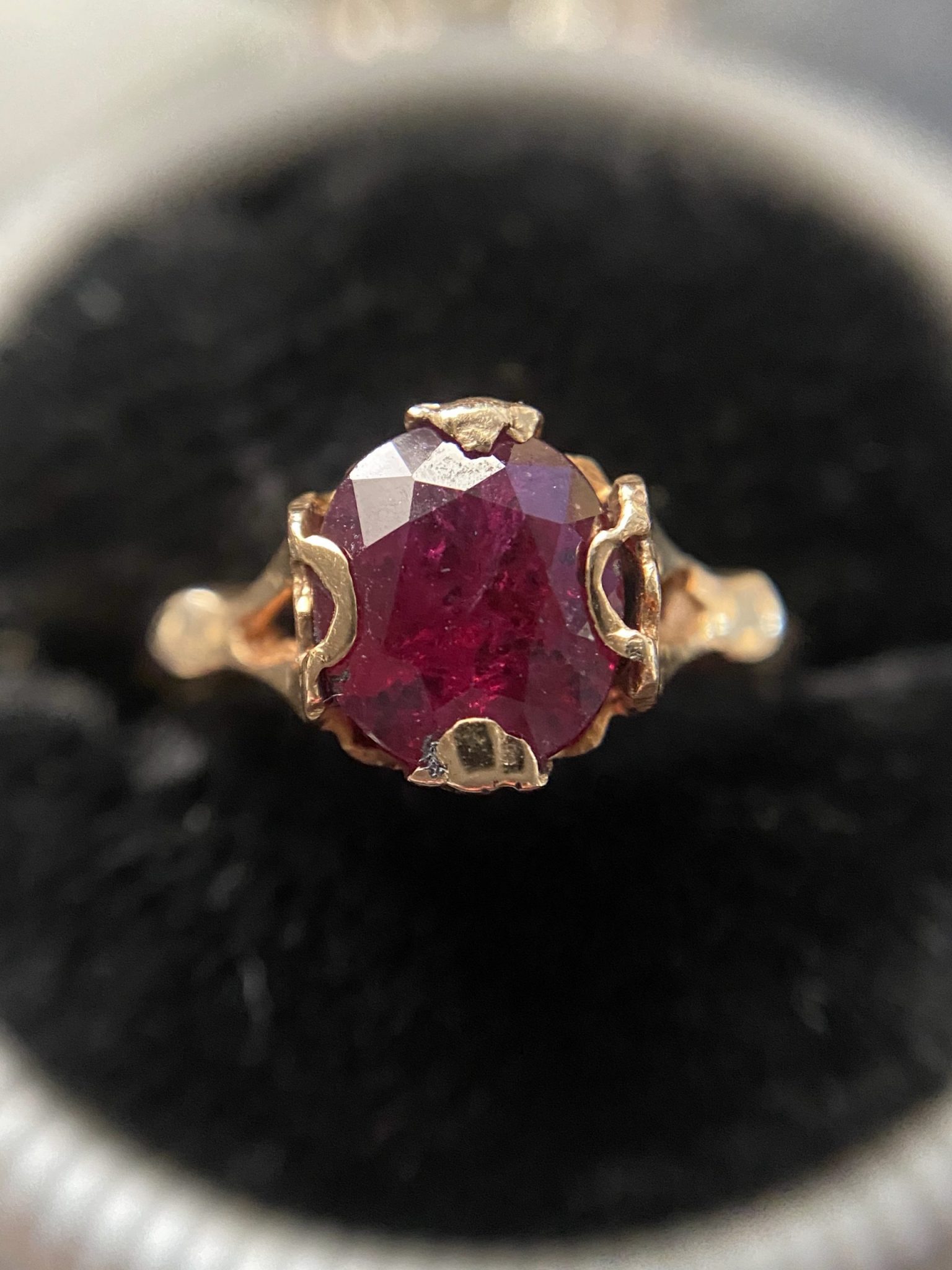 Vintage Ruby Solitaire Ring